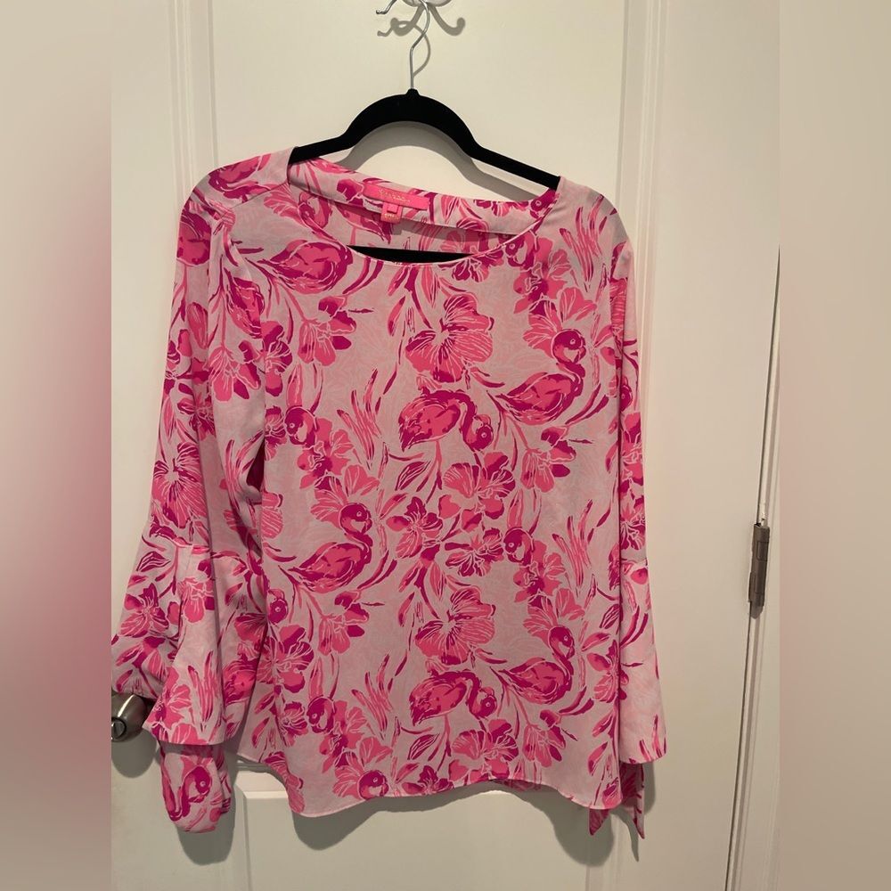 Lilly Pulitzer Pink Floral Blouse